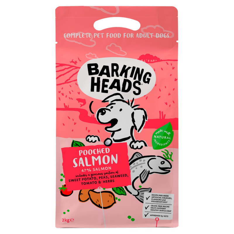 Barking Heads Grain free Adult Dry Dog Food Pooched Salmon 2kg