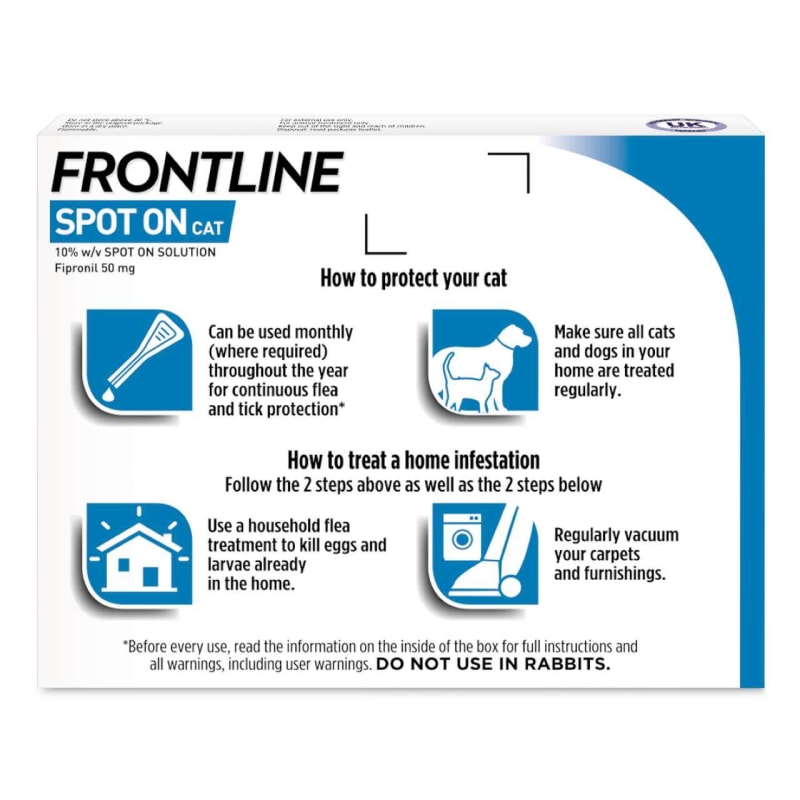 Frontline spot on flea & shop tick treatment for cats 6 pipettes