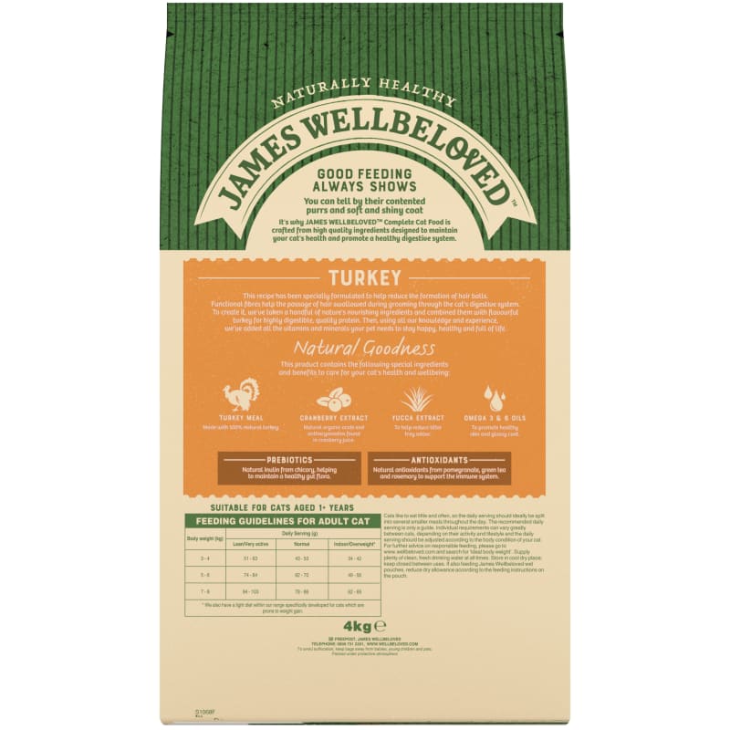 James wellbeloved hairball 4kg discount
