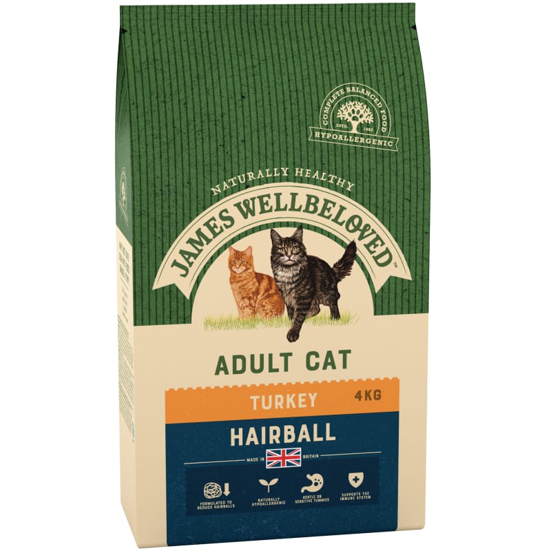 James Wellbeloved Hairball Adult Dry Cat Food Turkey 1.5kg Turkey