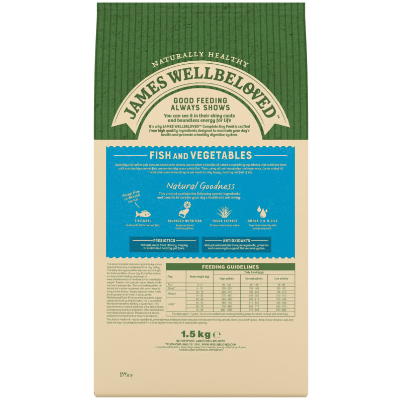 James wellbeloved grain free fish and vegetables small breed deals