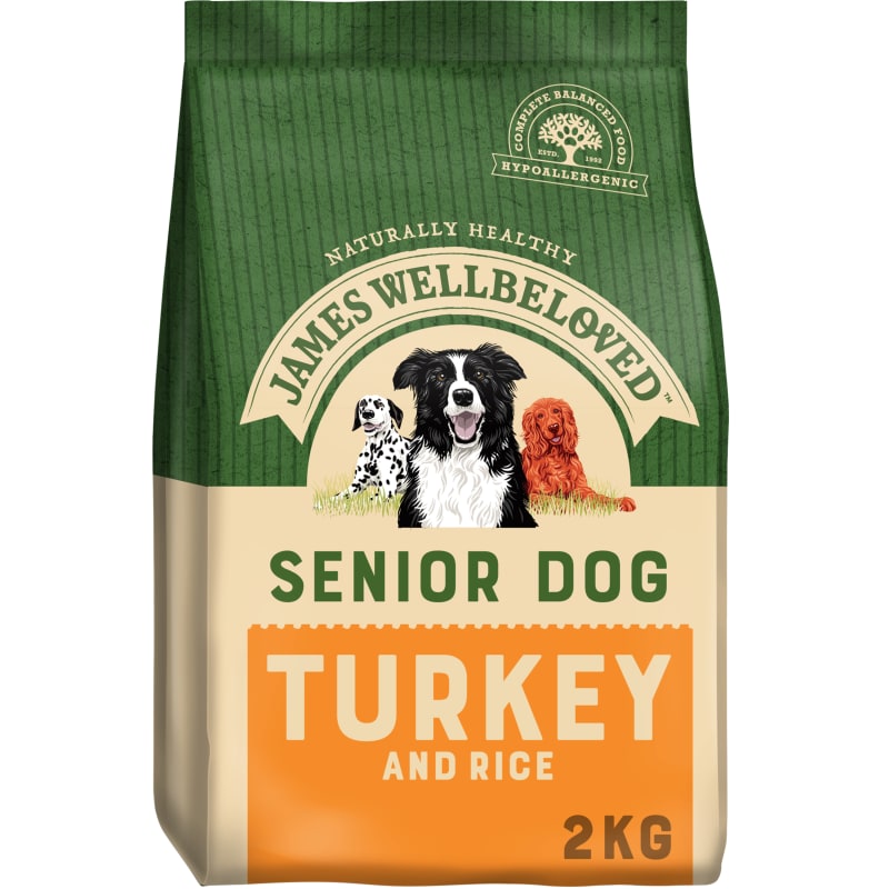James Wellbeloved Senior Complete Dry Dog Food Turkey Rice 2kg Turkey Rice