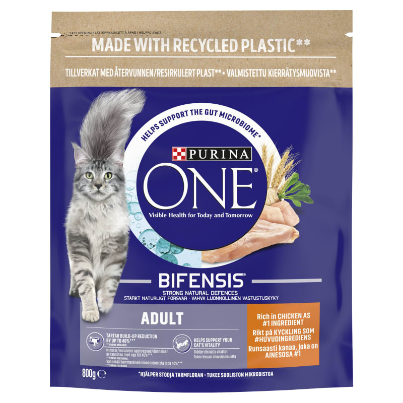 Purina One Bifensis Adult Dry Cat Food Chicken 800g Chicken Whole Grains