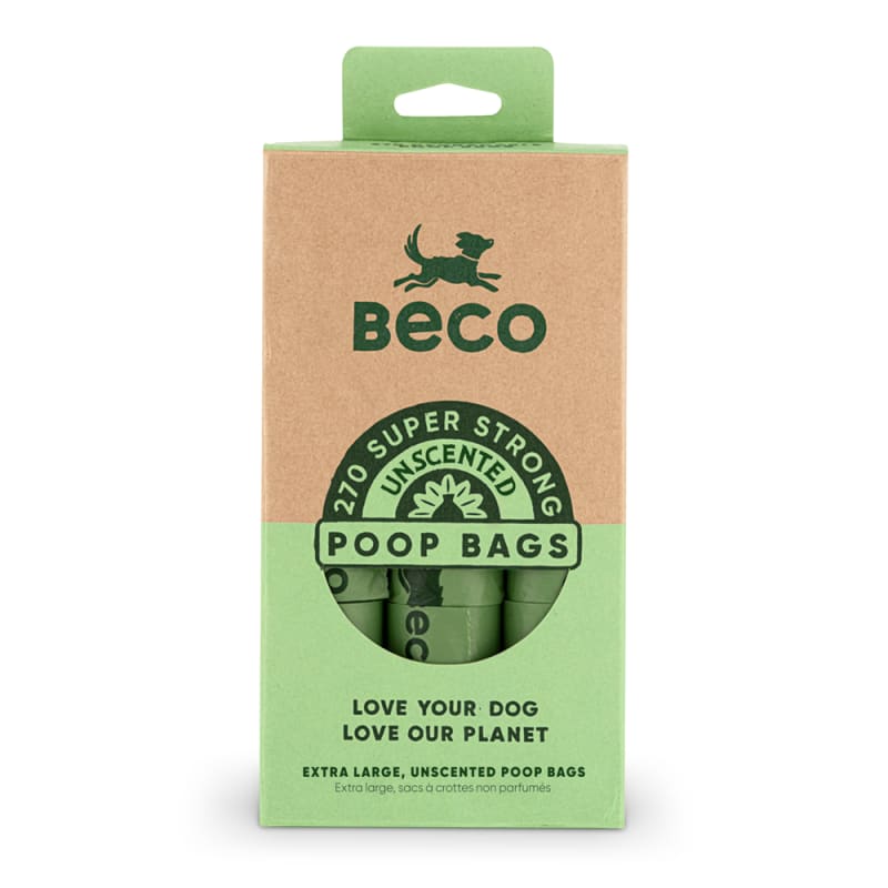 Beco Pets Eco Friendly Unscented Dog Poop Bags Extra Large 270 Pieces