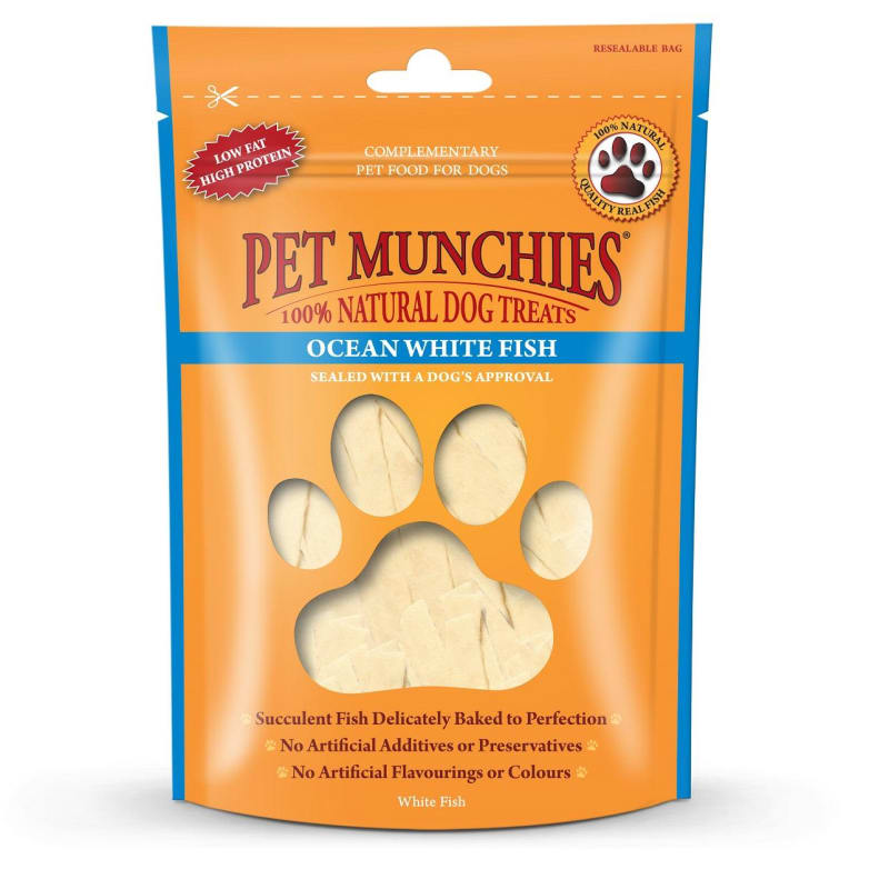 Pet Munchies Natural Low Fat Dog Treats Ocean White Fish 100g Ocean White Fish