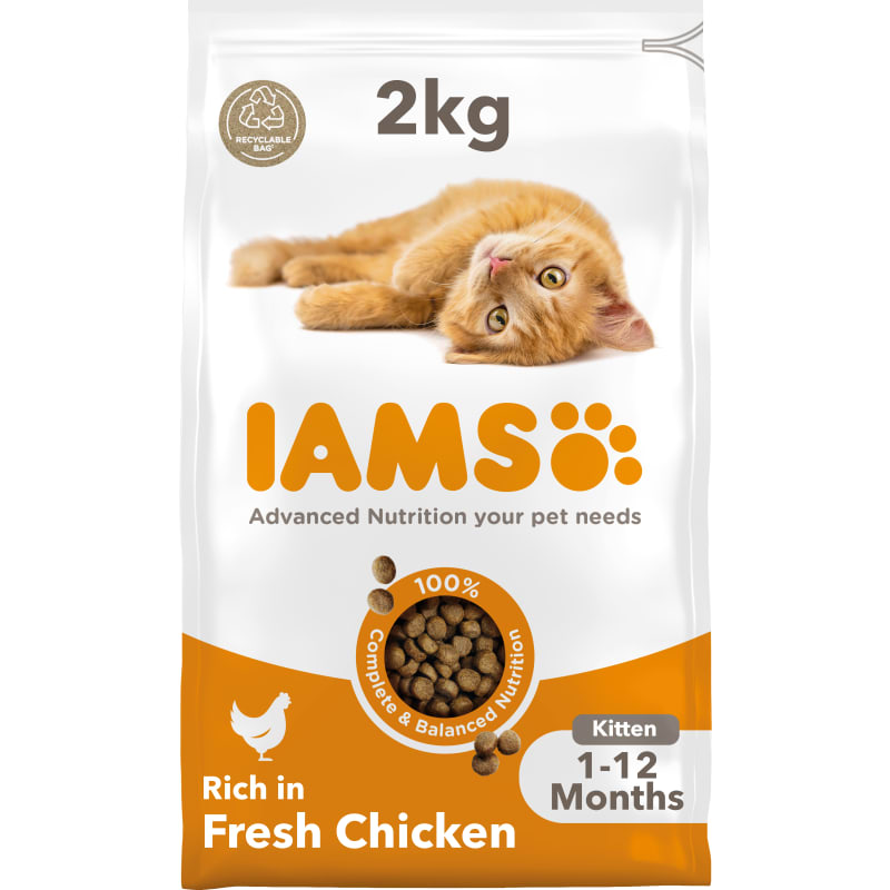 Iams for Vitality Kitten Dry Cat Food Chicken 2kg Chicken