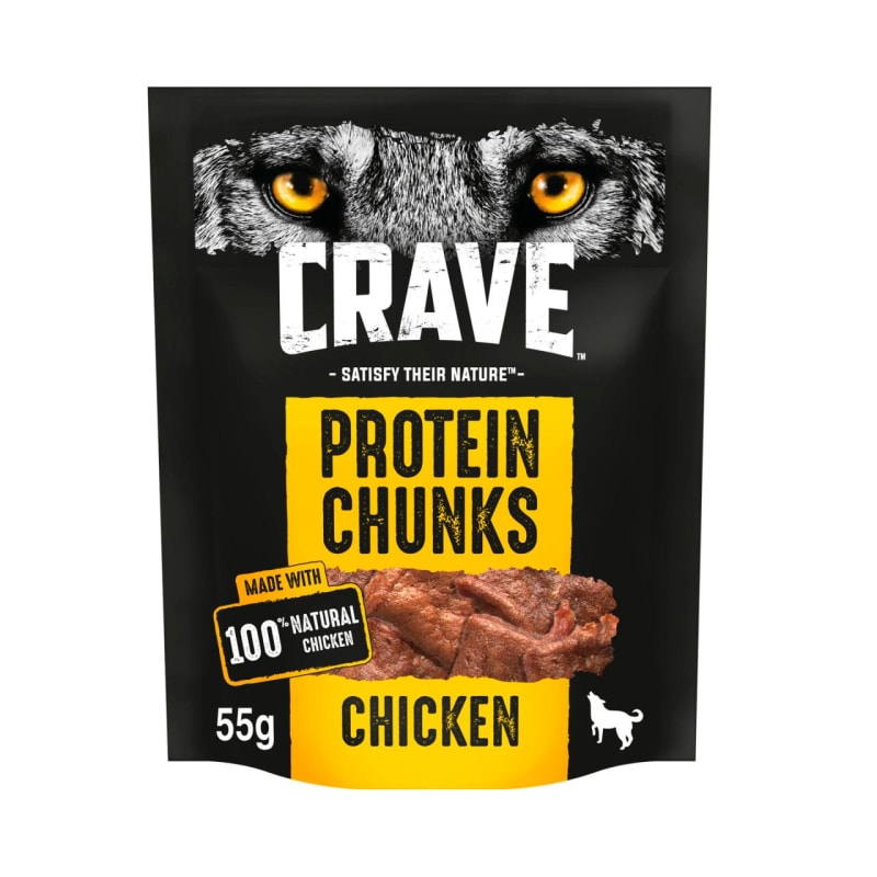 Crave Grain free Protein Chunks Dog Treats Chicken 55g Chicken