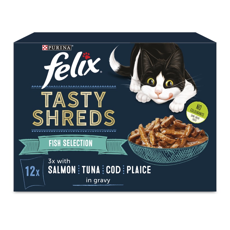 Shredded wet cat food deals