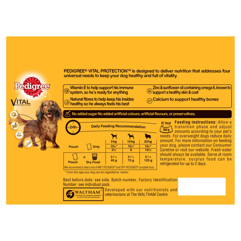 Pedigree senior dog food pouches sales