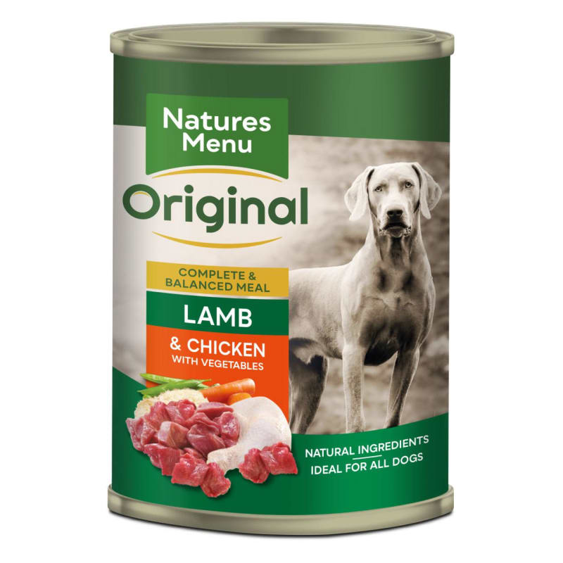Natures Menu Adult Original Wet Dog Food in Cans Lamb Chicken 12 x 400g Lamb Chicken