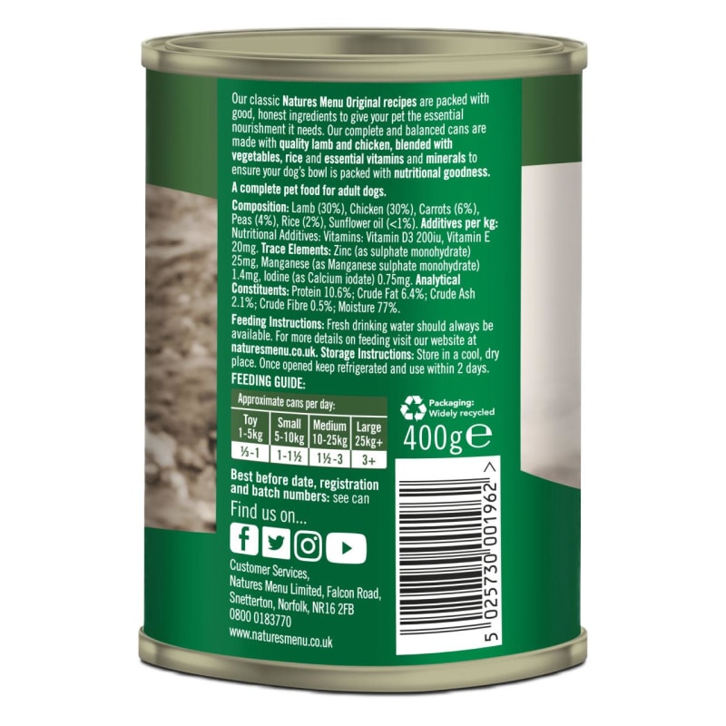 Natures Menu Adult Original Wet Dog Pet Supermarket