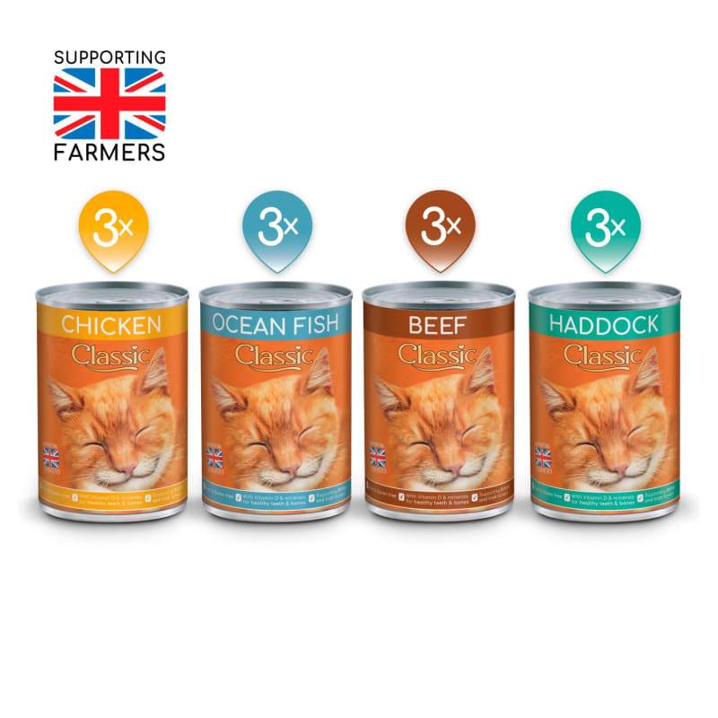 Butcher s Classic Grain free Wet Cat Food Meat Fish Variety in Jelly 12 x 400g Variety Pack