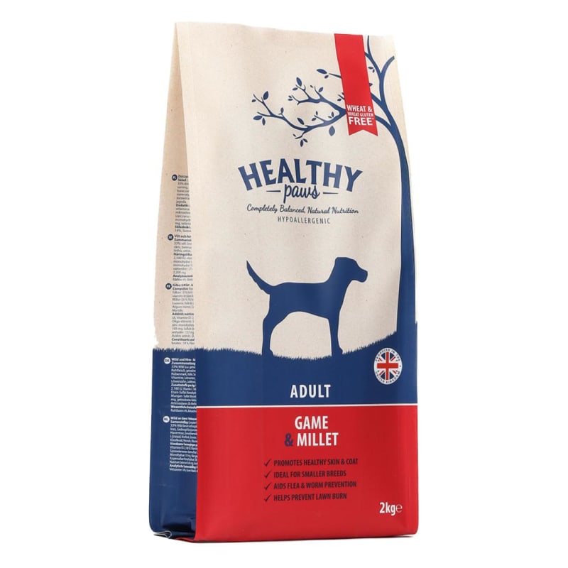 Healthy Paws Gluten free Adult Dry Dog Food Game Millet 2kg Game Millet