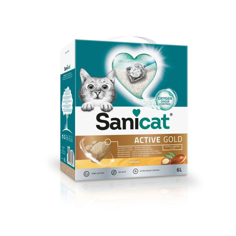 Sanicat Active Gold Argan Ultra Clumping Cat Litter 6L
