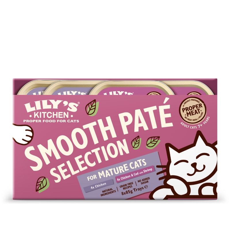 Lily s Kitchen Mature Wet Cat Food in Trays Smooth Pate Selection 8 x 85g Smooth Pate Selection