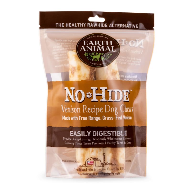 Earth Animal No Hide Wholesome Chew Medium Dog Treats Venison 2 sticks 120g Venison
