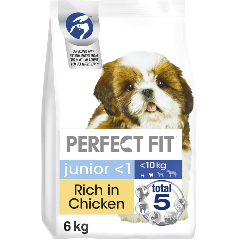 Perfect Fit Extra Small and Small Junior 1 Dry Dog Food Chicken 6kg Chicken
