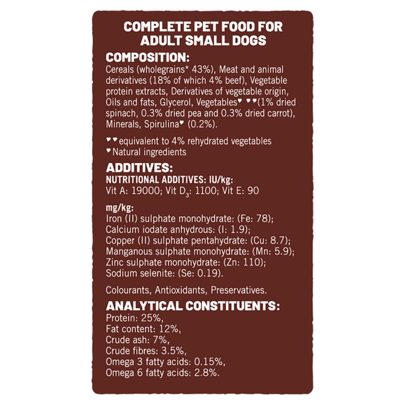 Bakers dog shop food ingredients
