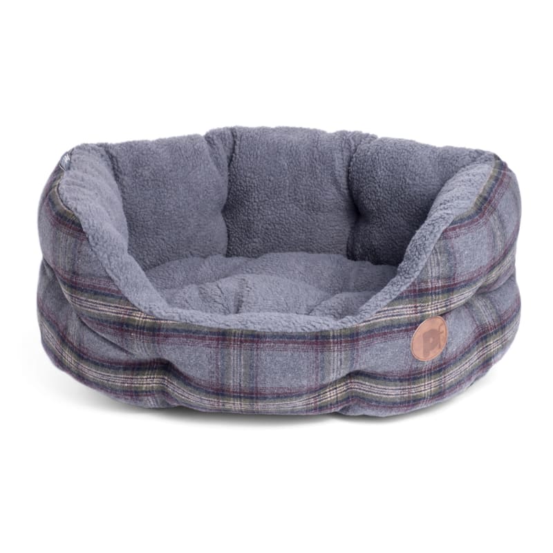 Petface Tweed Oval Dog Bed Grey Pet Supermarket