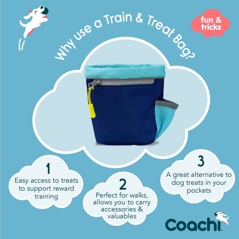 Dog treats blue bag top