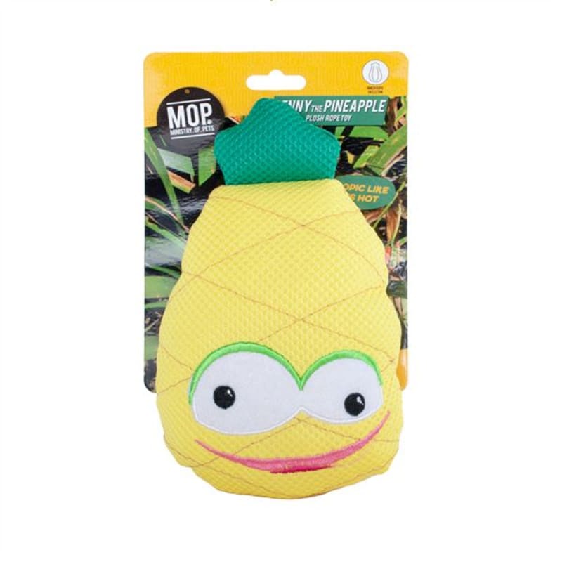 Ministry of Pets Penny the Pineapple Plush Rope Dog Toy Green Yellow