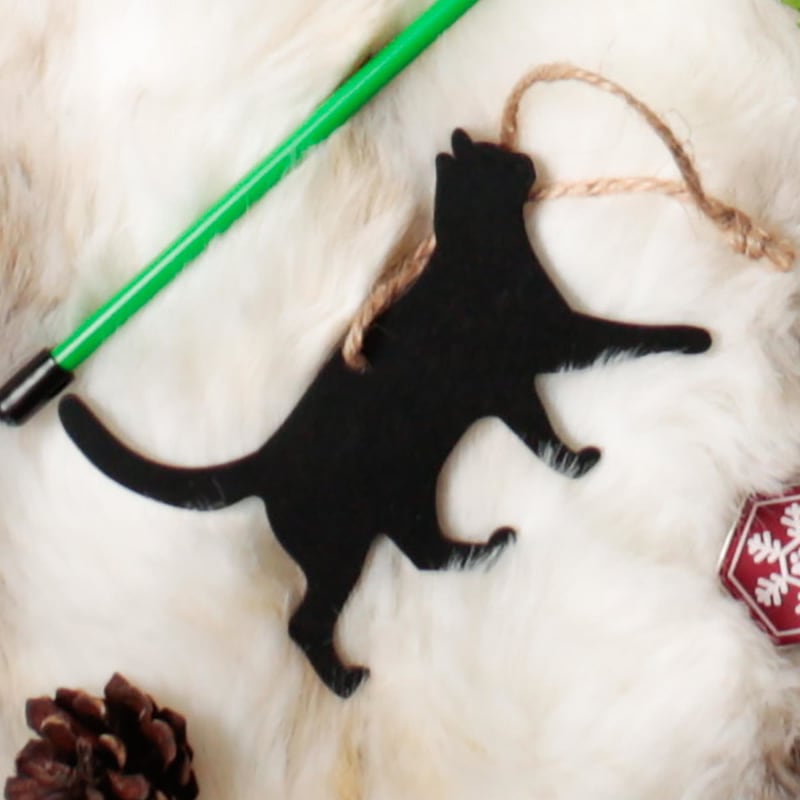 Festive Collection Hanging Cat Tree Decoration Charcoal