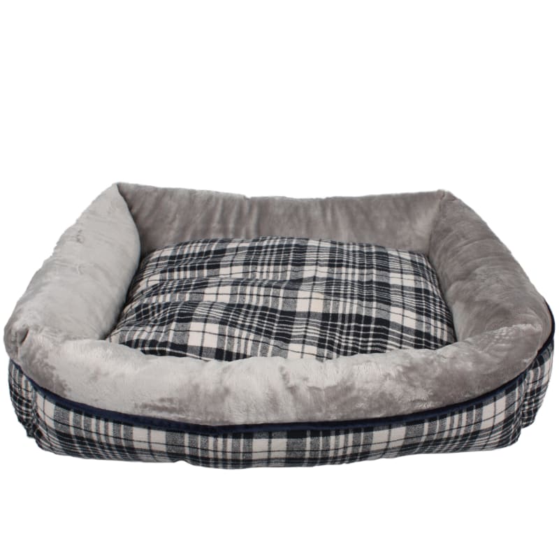 Black and white plaid dog bed hot sale