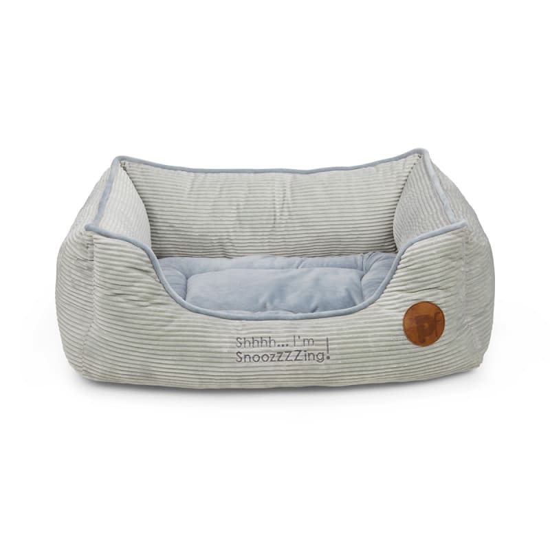 Petface Grey Cord Square Dog Cat Bed Small 50cm x 42cm x 22cm