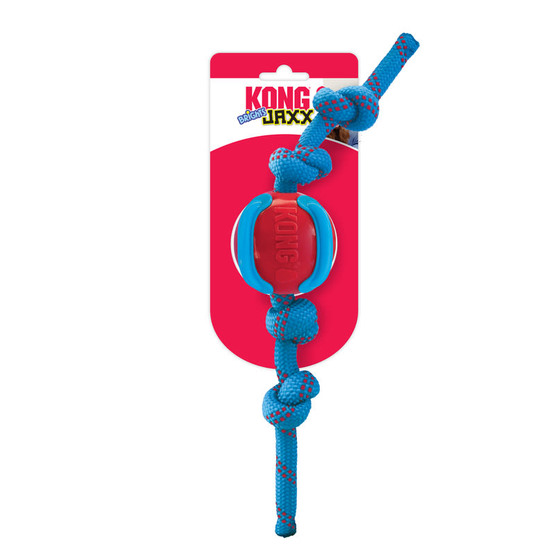 Kong Jaxx Brights Ball with Rope Pet Supermarket