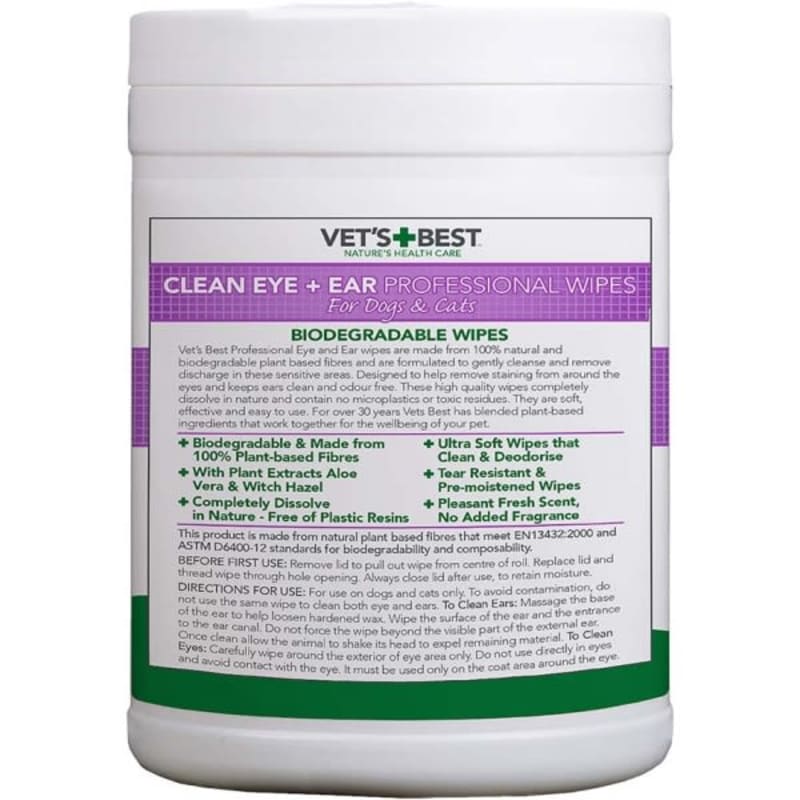 Vet s Best Ear Eye Wipes for Pet Supermarket