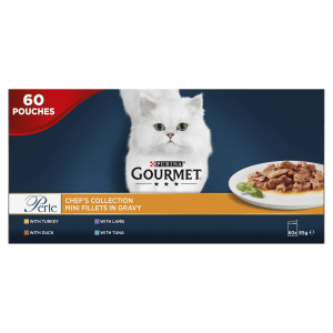 Gourmet Perle Mini Fillets Adult Wet Cat Food in Pouches Chef s Collection in Gravy 12x85g Gravy Chefs Collection Turkey Tuna Duck Lamb