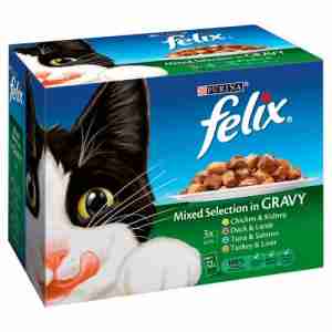 Felix Adult Cat Food Meat Selection in Gravy Jumbo Pack