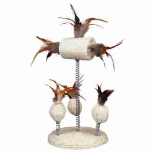 Trixie Feather Toys on Springs with Sisal