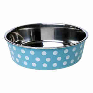 Petface Bella Dog Bowl Turquoise with White Spots