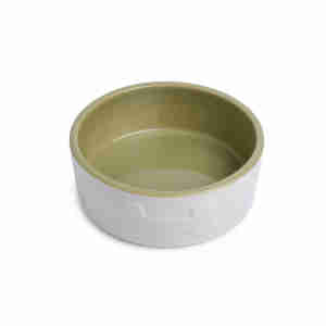 Petface Ceramic Dog Bowl in Cream and Green