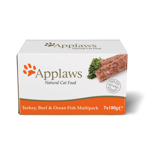 Image of Applaws Cat Pate, 7 x 100g - Turkey, Beef and Ocean Fish