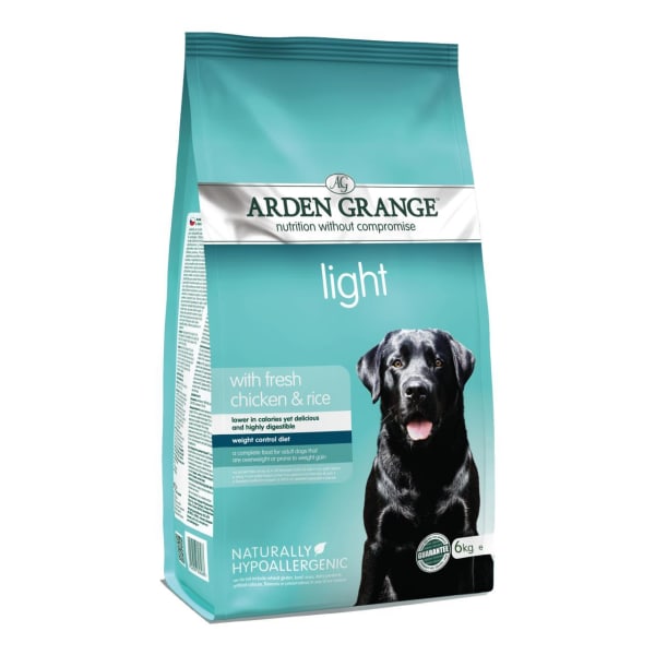 Image of Arden Grange Light Adult Dry Dog Food - Fresh Chicken & Rice, 6kg - Chicken & Rice