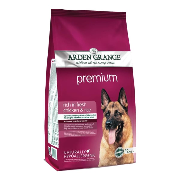 Image of Arden Grange Premium Adult Dry Dog Food - Fresh Chicken & Rice, 12kg - Chicken & Rice