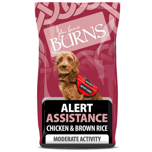 Image of Burns Alert Assistance Adult/Senior Dry Dog Food - Chicken & Brown Rice, 12kg - Chicken & Brown Rice