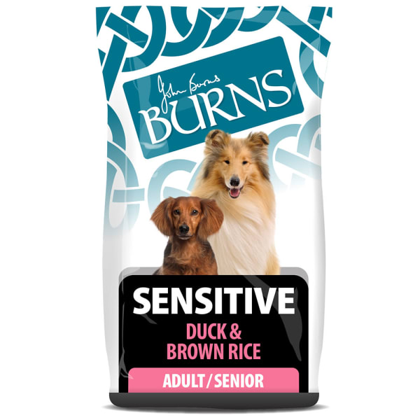 Image of Burns Sensitive Adult/Senior Dry Dog Food - Duck & Brown Rice, 6kg - Duck & Brown Rice