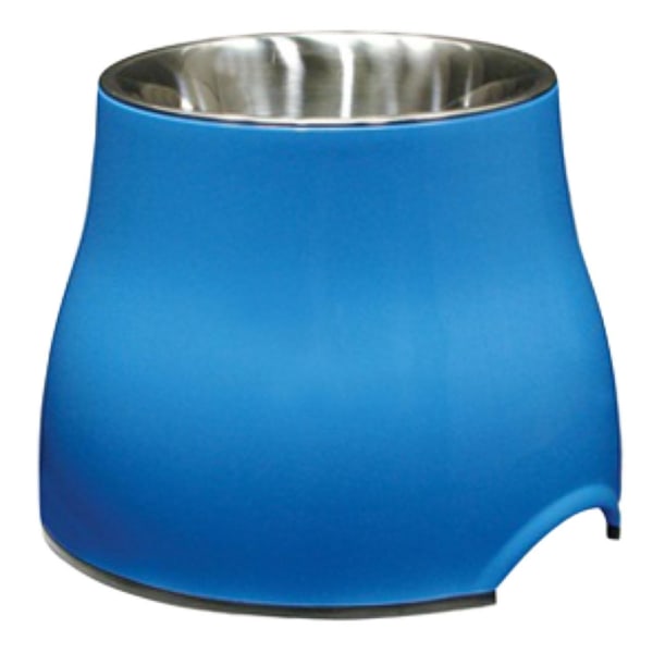 Image of Dogit Elevated Black Dog Dish Large, Large - Blue