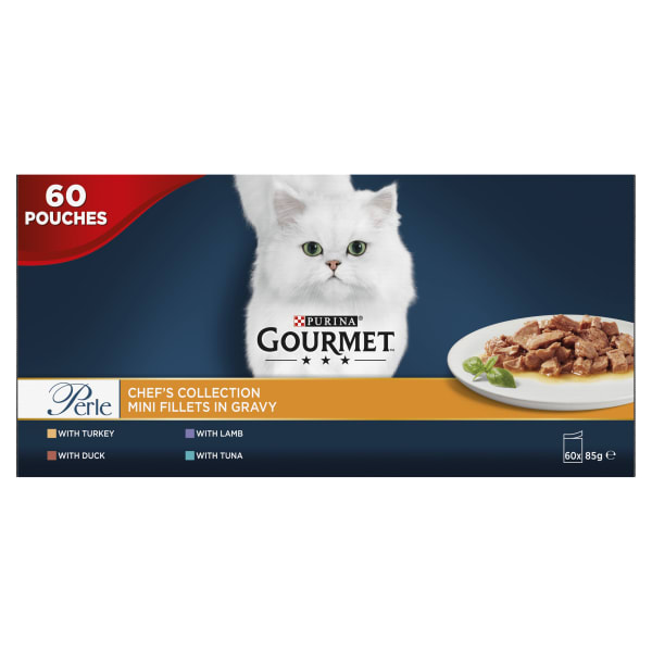 Image of Gourmet Chefs Collection Adult Wet Cat Food - Mixed in Gravy, 60 x 85g - Chefs Selection in Gravy