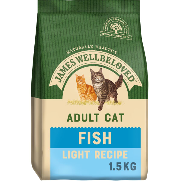 Image of James Wellbeloved Complete Adult Dry Cat Food - Light Fish, 1.5kg - FIsh