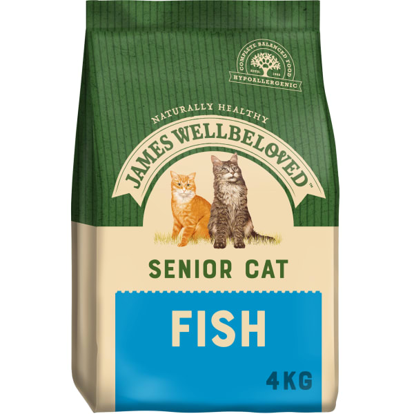 Image of James Wellbeloved Complete Senior Dry Cat Food - Fish, 4kg - Fish