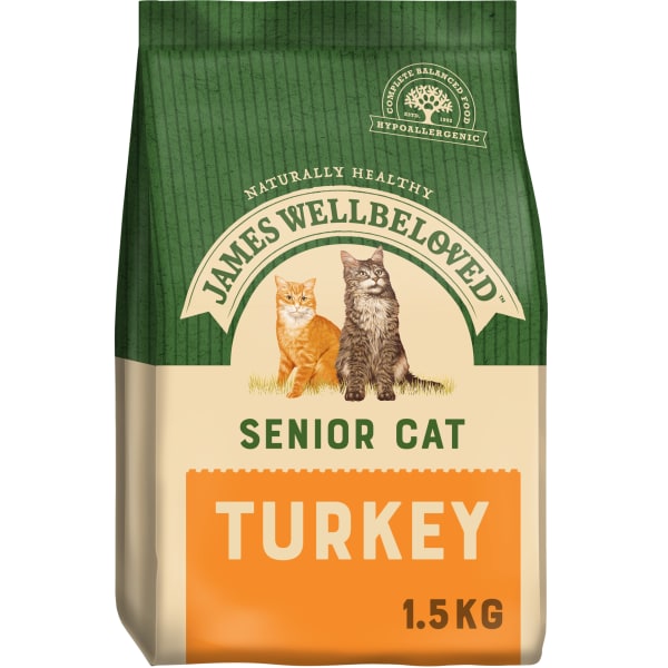 Image of James Wellbeloved Complete Senior Dry Cat Food - Turkey, 1.5kg - Turkey