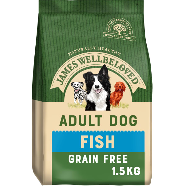 Image of James Wellbeloved Grain Free Adult Dry Dog Food - Fish & Vegetable, 10kg - Fish & Vegetable