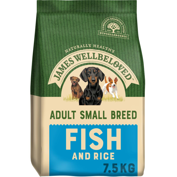 Image of James Wellbeloved Small Adult Dry Dog Food - Fish & Rice, 7.5kg - Fish & Rice