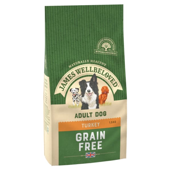 Image of James Wellbeloved Grain Free Adult Dry Dog Food - Turkey & Vegetable, 1.5kg - Turkey & Vegetable