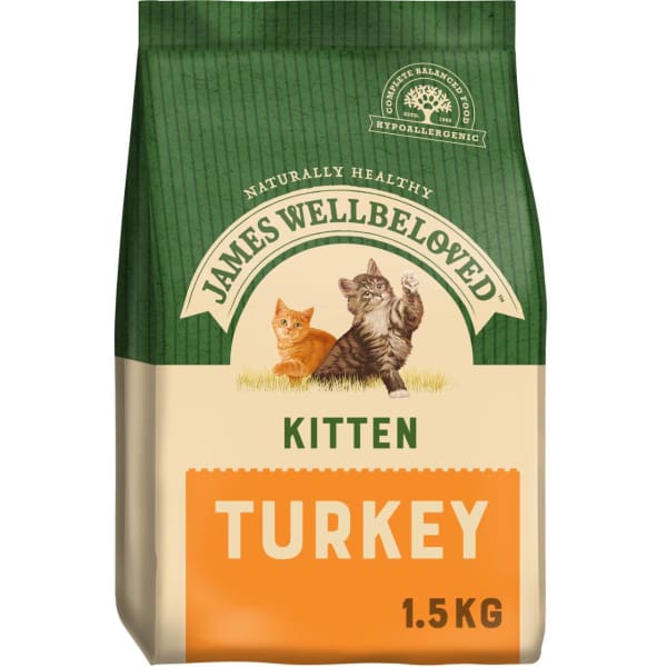 Image of James Wellbeloved Complete Kitten Dry Cat Food - Turkey, 1.5kg - Turkey
