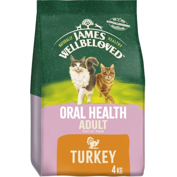 Image of James Wellbeloved Complete Adult Oral Health Dry Cat Food - Turkey, 4kg